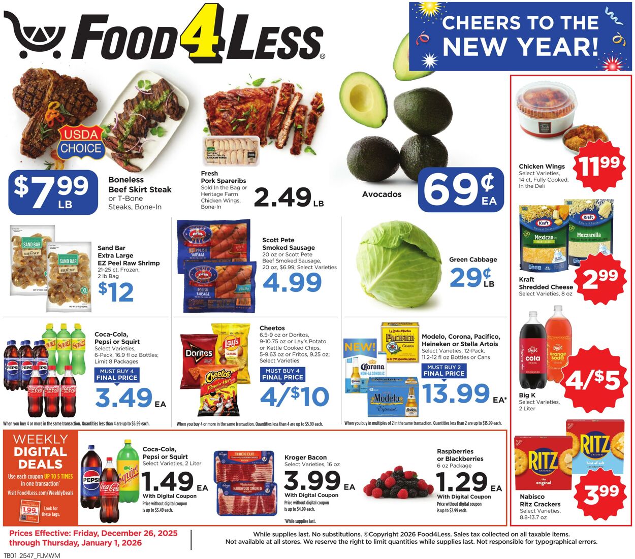 Weekly ad Food 4 Less 12/26/2025 - 01/01/2026