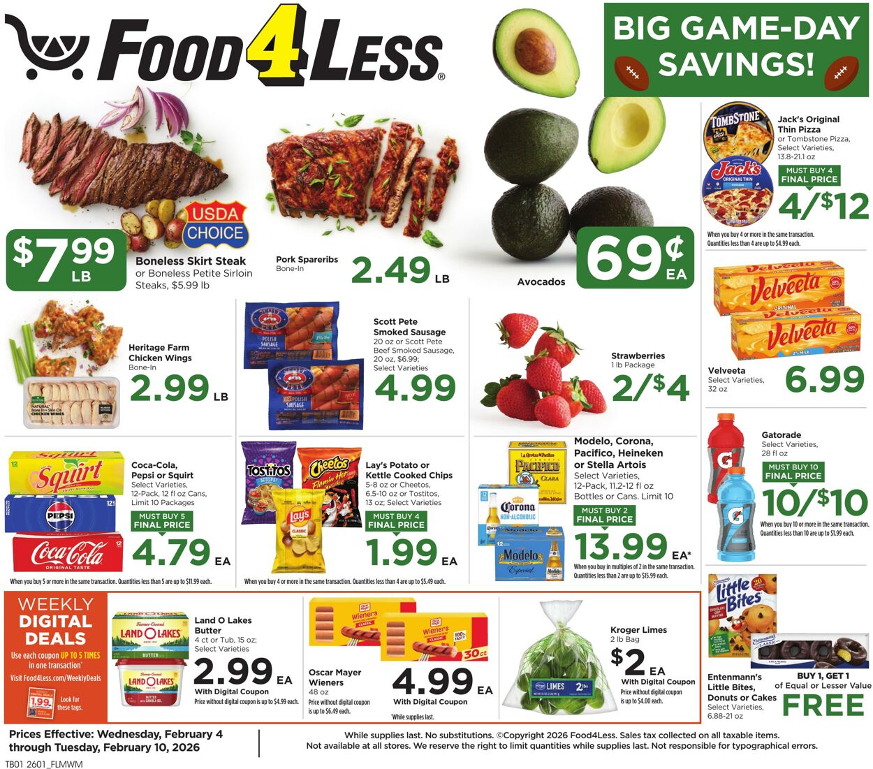 Weekly ad Food 4 Less 02/04/2026 - 02/10/2026