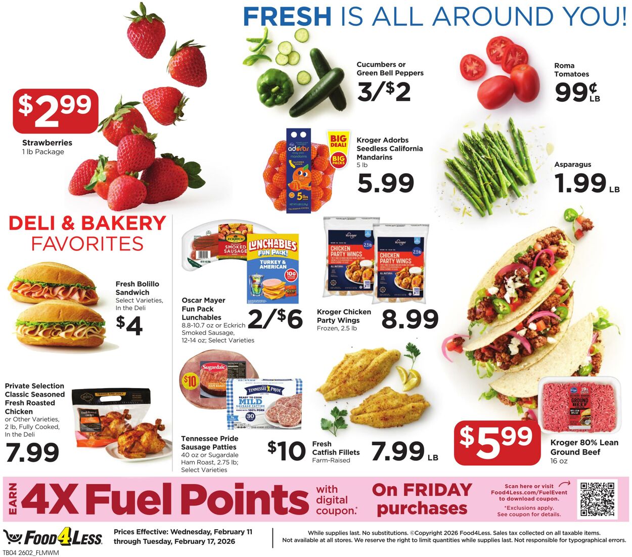 Weekly ad Food 4 Less 02/11/2026 - 02/17/2026