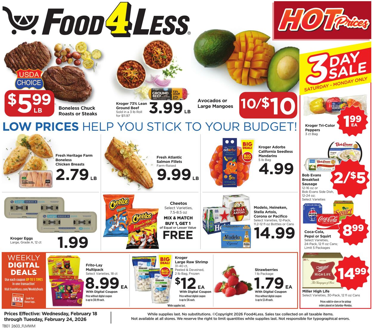 Weekly ad Food 4 Less 02/18/2026 - 02/24/2026