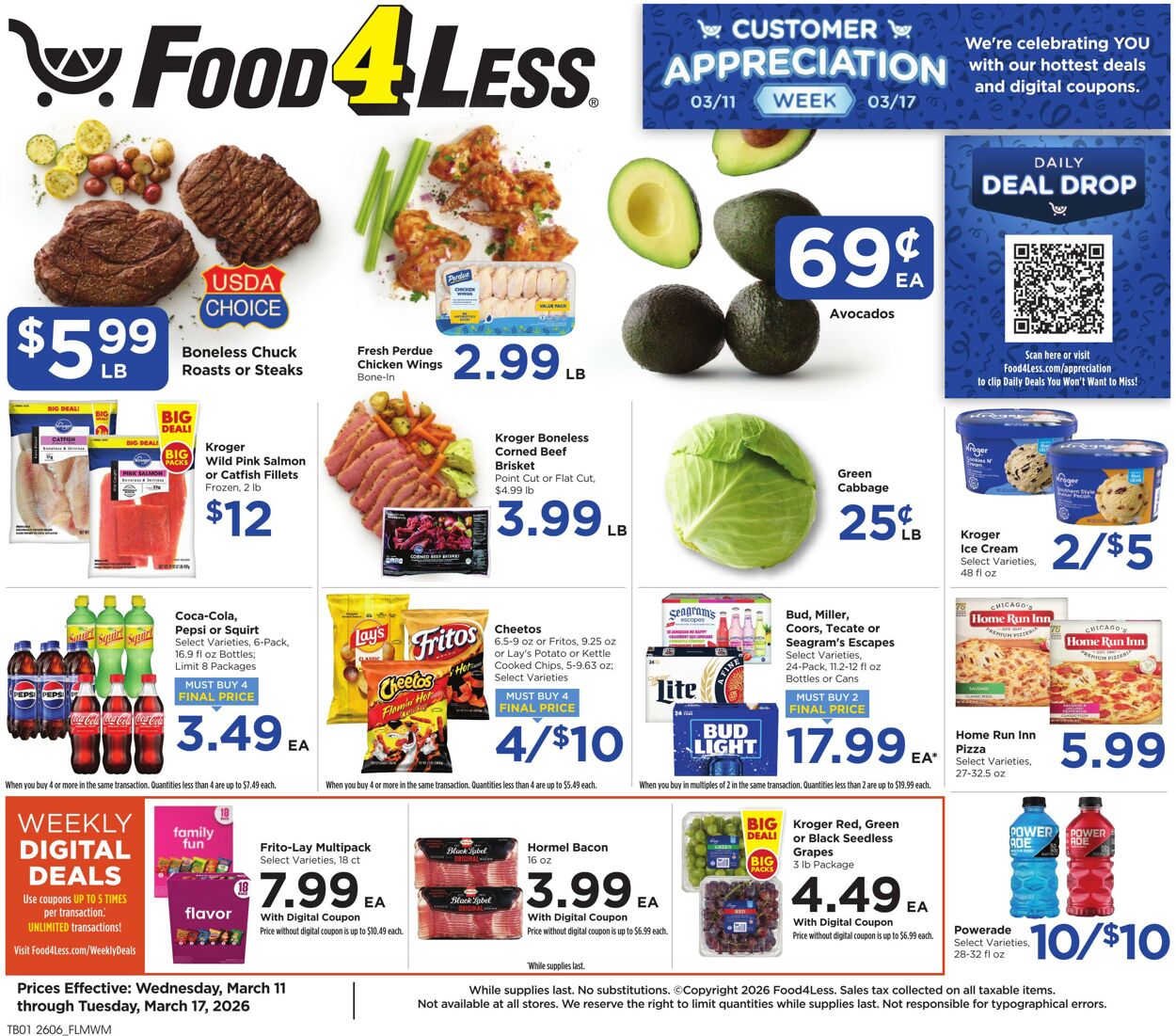 Weekly ad Food 4 Less 03/11/2026 - 03/17/2026