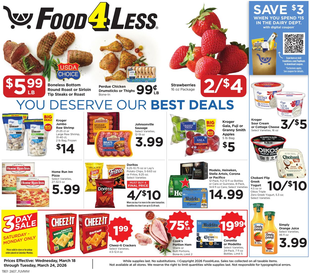Weekly ad Food 4 Less 03/18/2026 - 03/24/2026