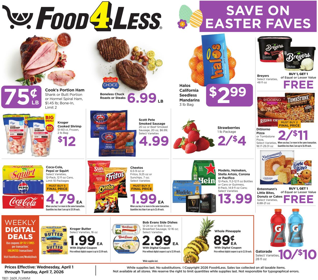 Weekly ad Food 4 Less 04/01/2026 - 04/07/2026
