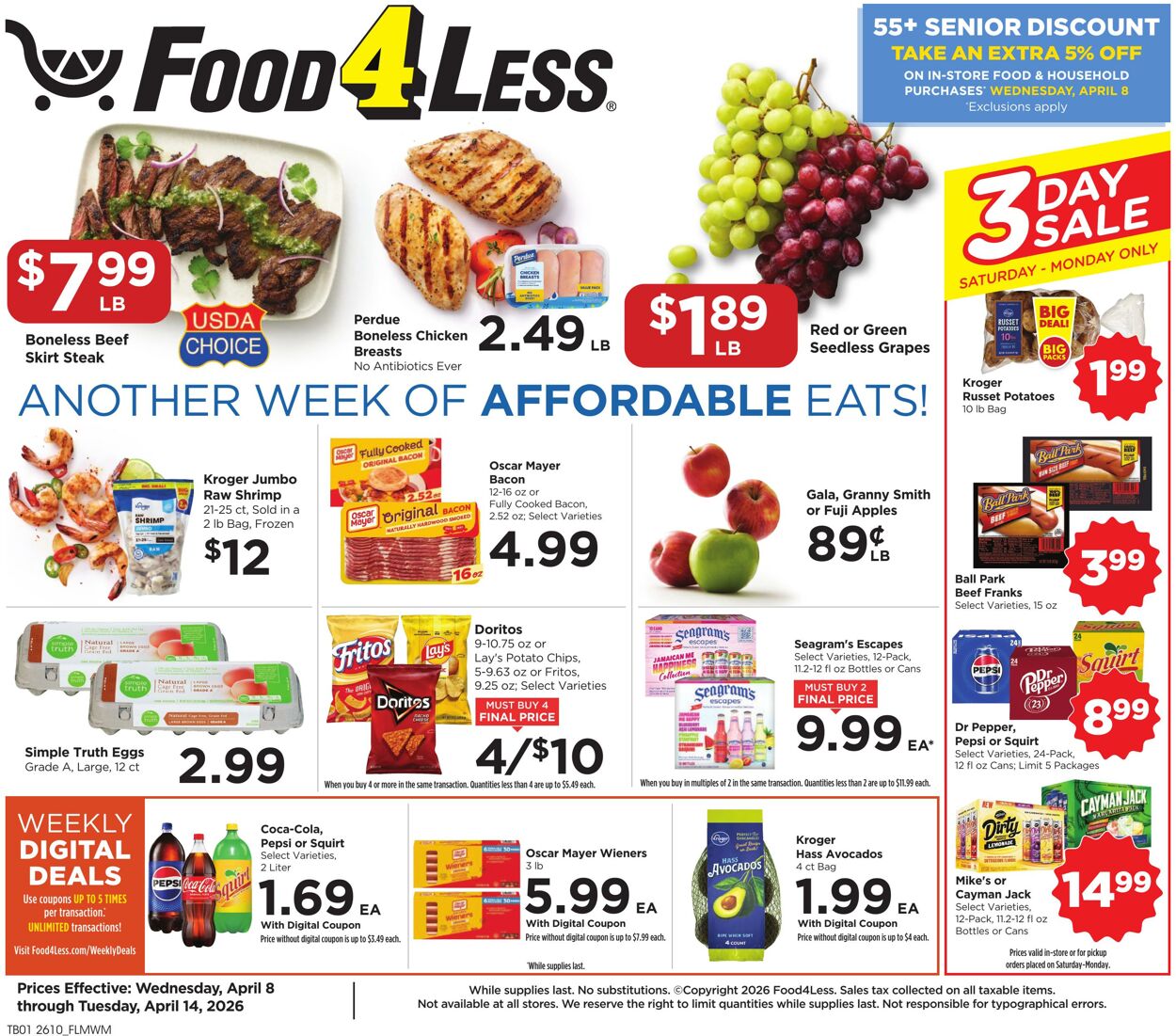 Weekly ad Food 4 Less 04/08/2026 - 04/14/2026