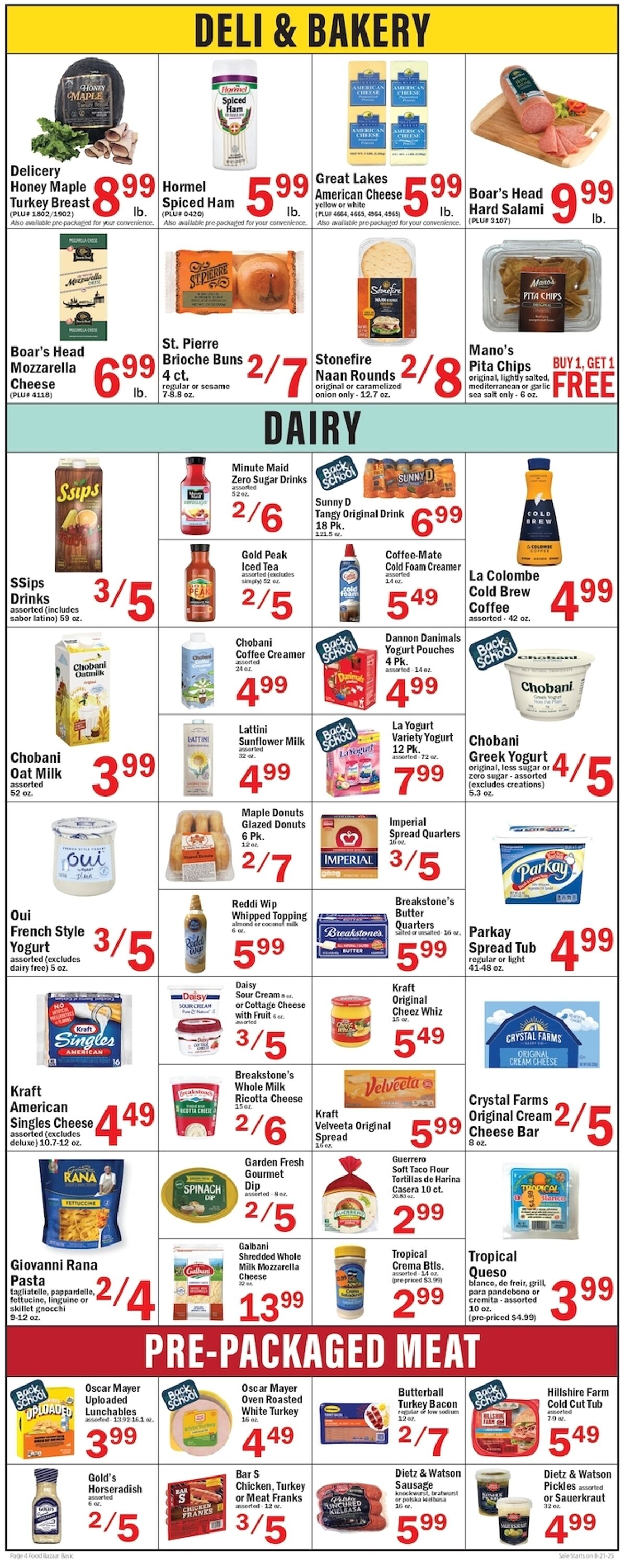 Weekly ad Food Bazaar 08/21/2025 - 08/27/2025