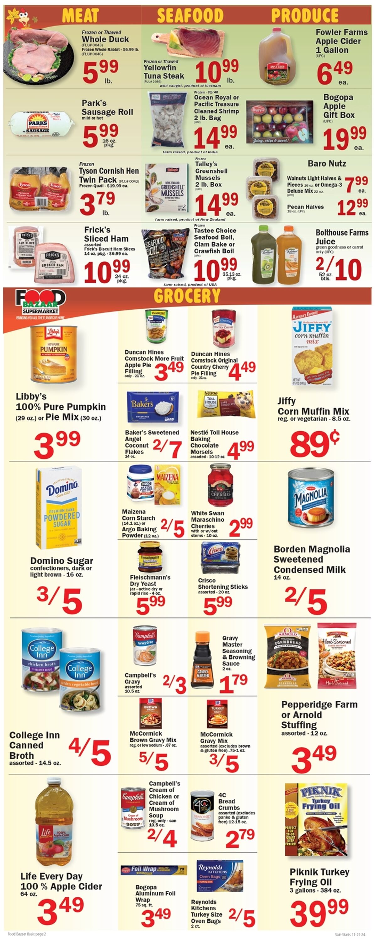 Weekly ad Food Bazaar 11/21/2024 - 11/28/2024