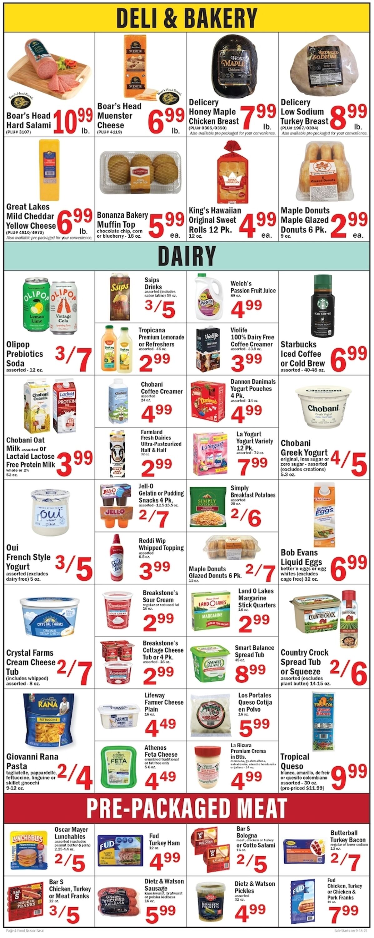 Weekly ad Food Bazaar 09/18/2025 - 09/24/2025