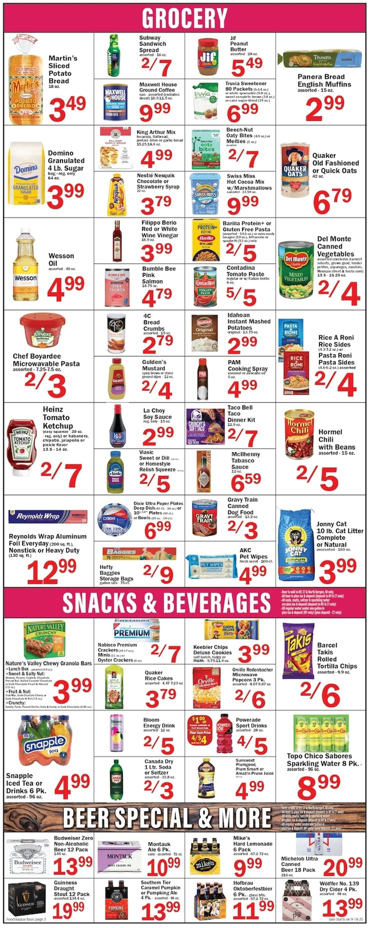 Weekly ad Food Bazaar 09/18/2025 - 09/24/2025