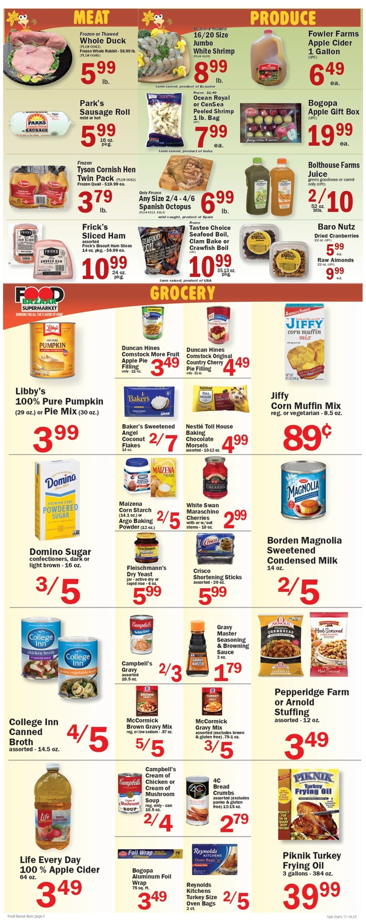 Weekly ad Food Bazaar 11/14/2024 - 11/20/2024