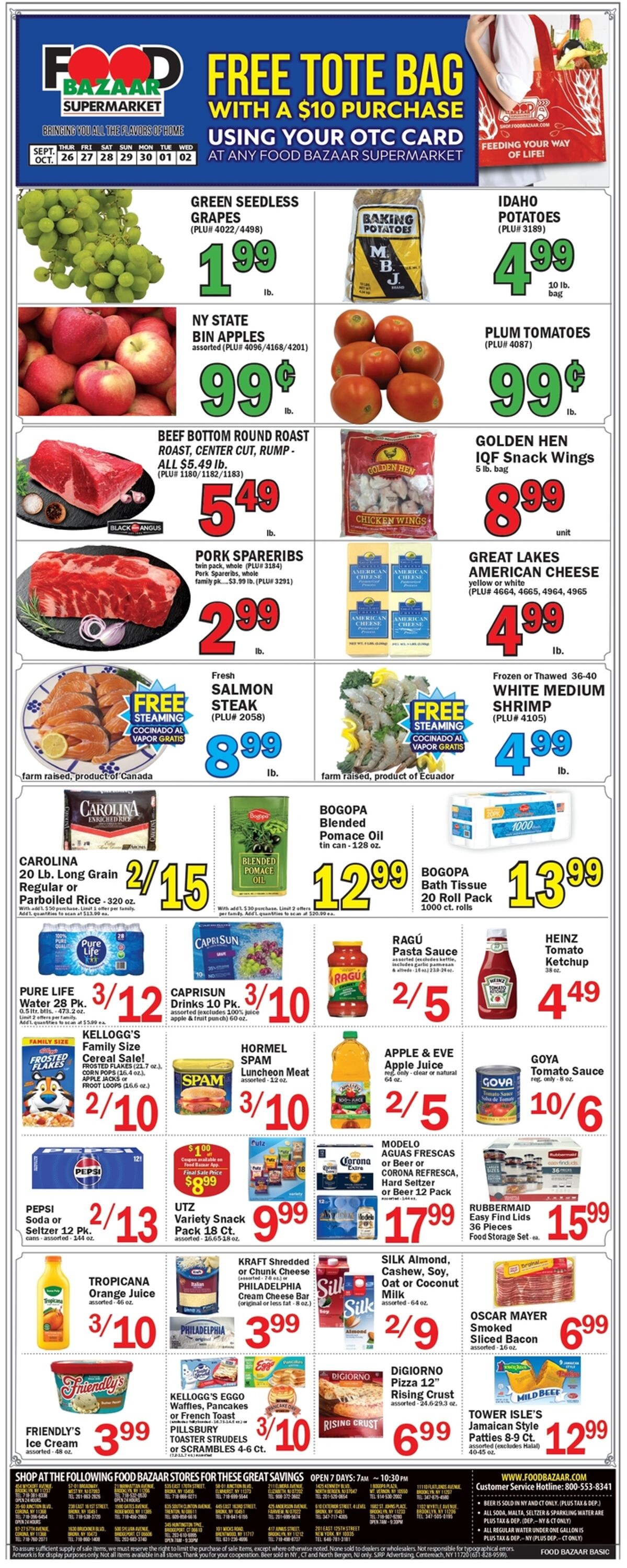 Weekly ad Food Bazaar 09/26/2024 - 10/02/2024