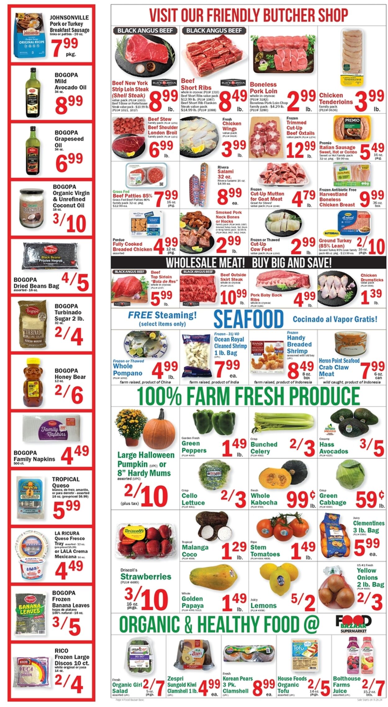 Weekly ad Food Bazaar 09/26/2024 - 10/02/2024