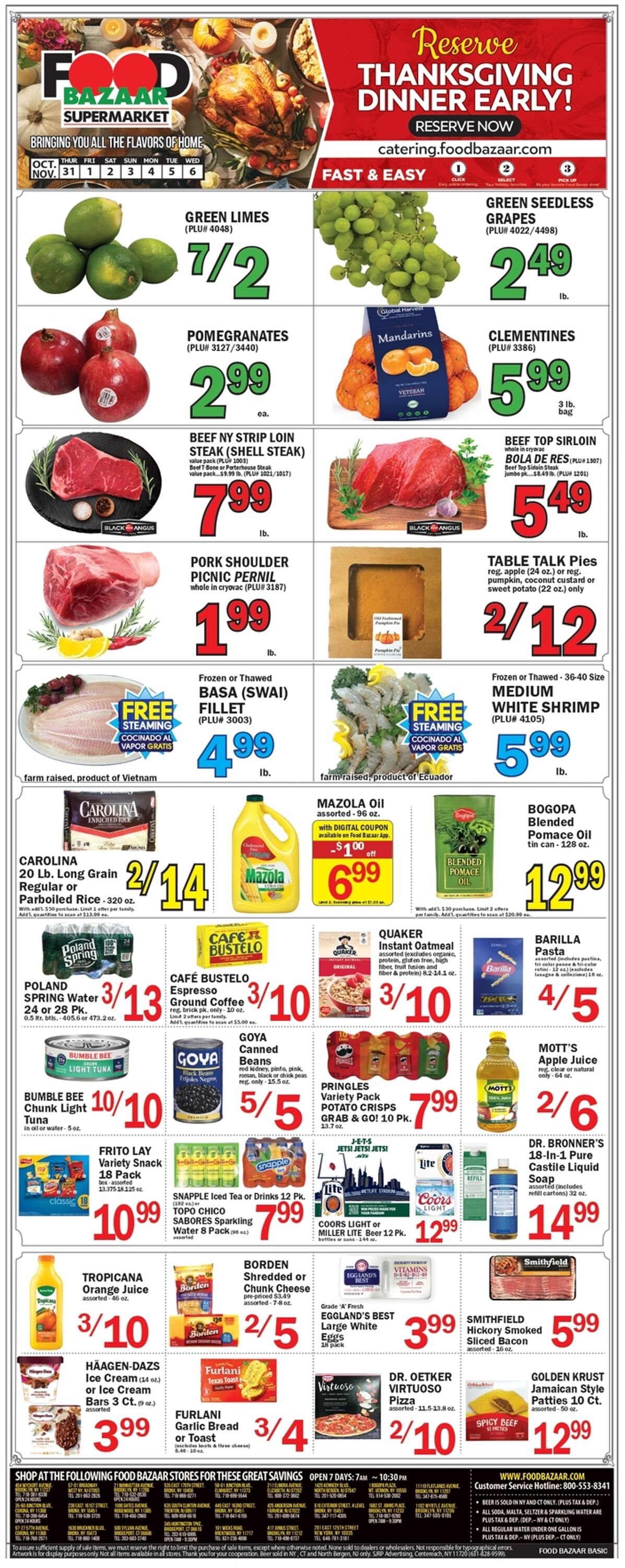 Weekly ad Food Bazaar 10/31/2024 - 11/06/2024