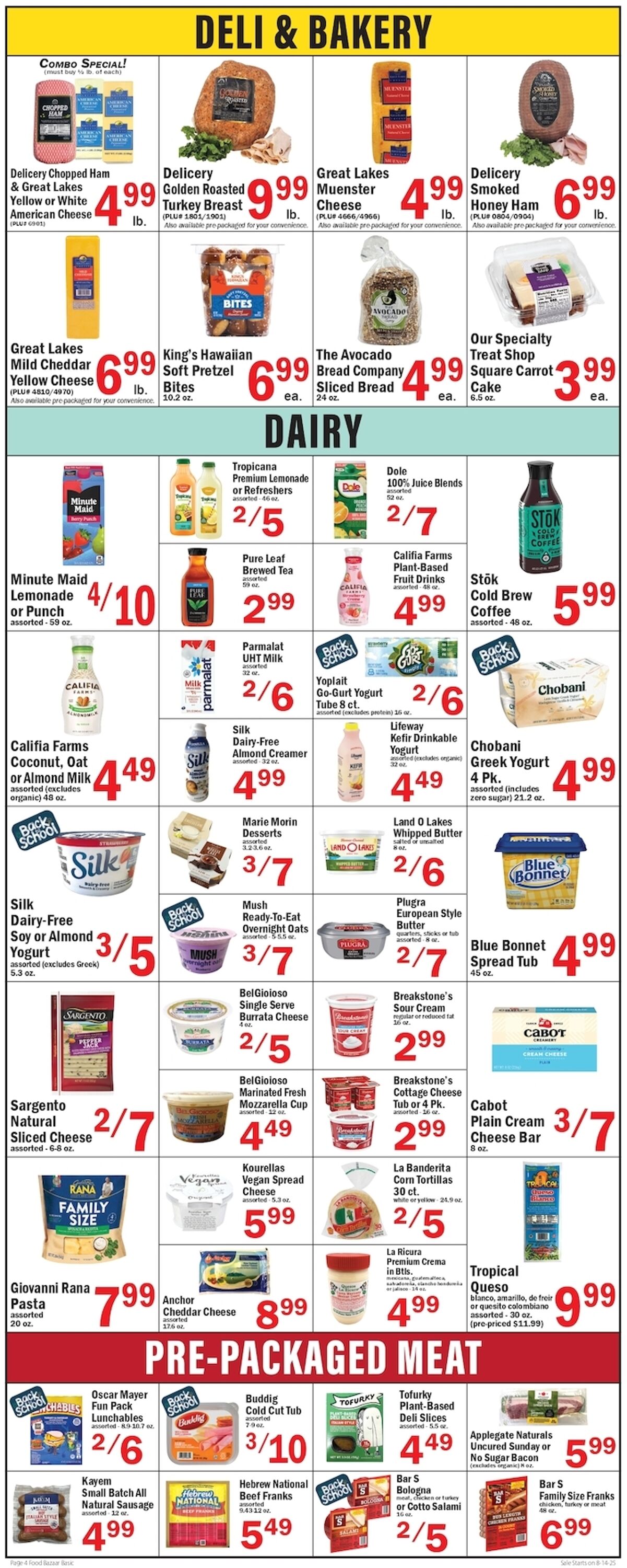 Weekly ad Food Bazaar 08/14/2025 - 08/20/2025