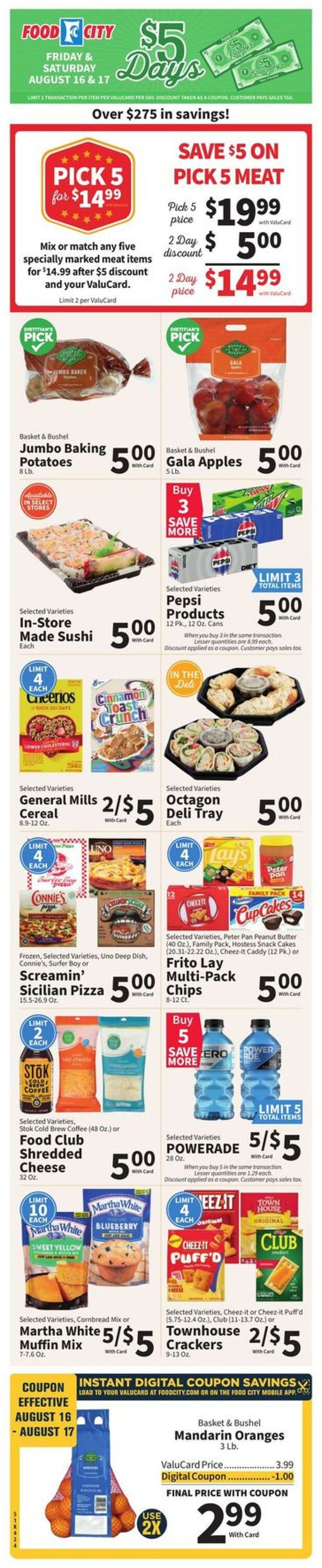 Weekly ad Food City 08/14/2024 - 08/20/2024