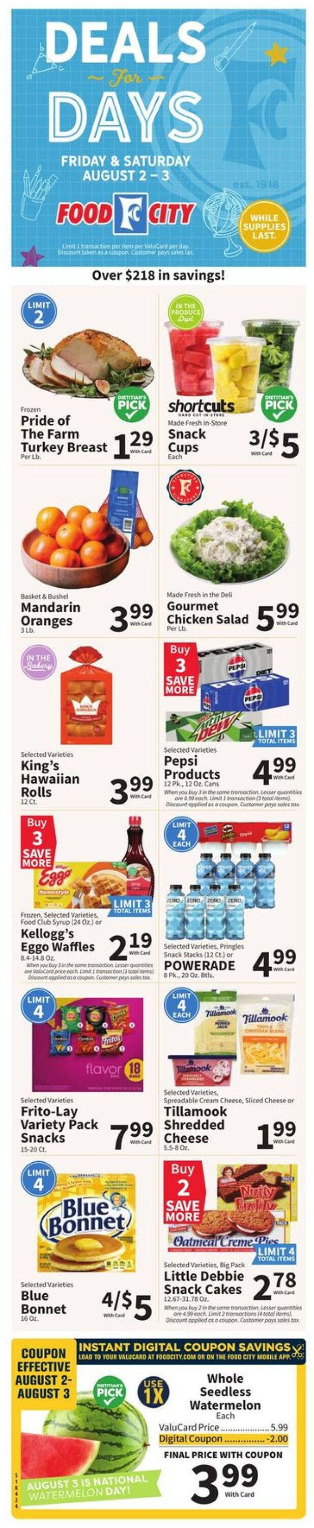 Weekly ad Food City 07/31/2024 - 08/06/2024