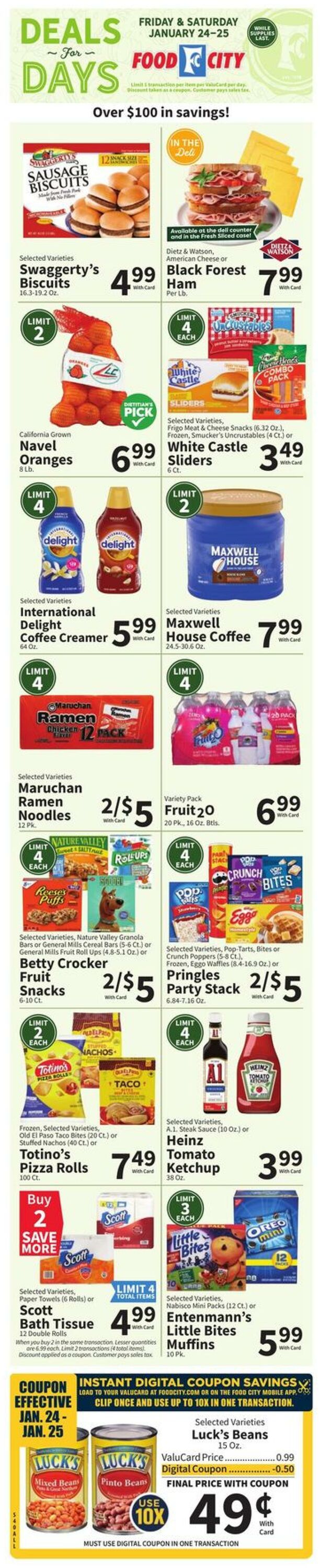 Weekly ad Food City 01/22/2025 - 01/28/2025