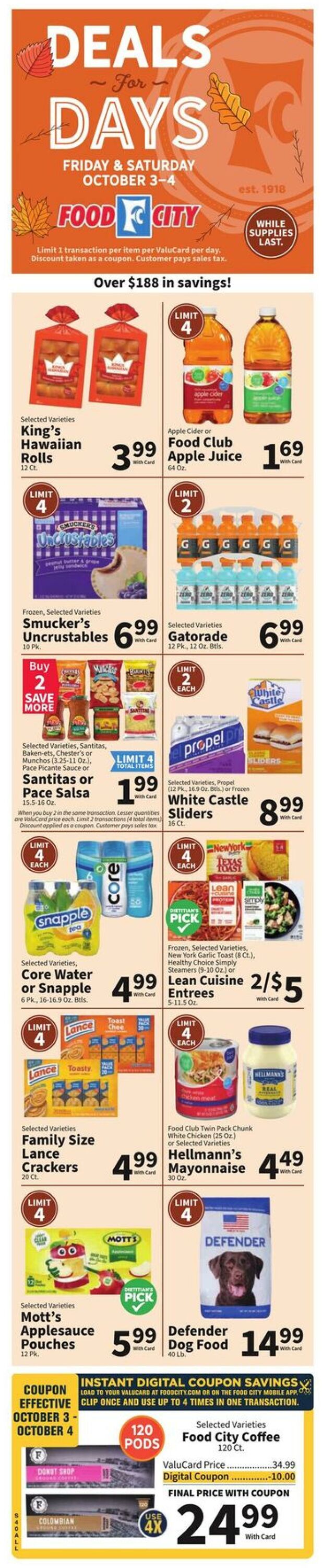 Weekly ad Food City 10/01/2025 - 10/07/2025