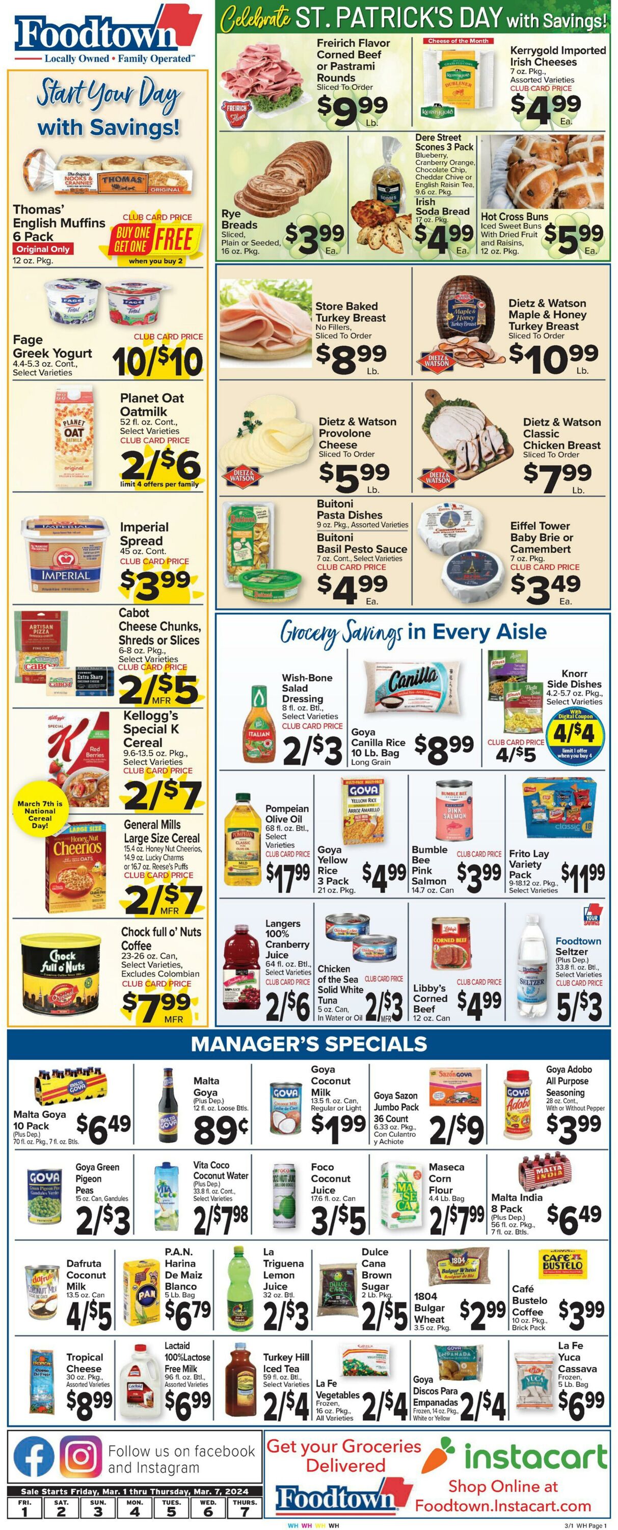 Weekly ad Food Town 03/01/2024 - 03/07/2024