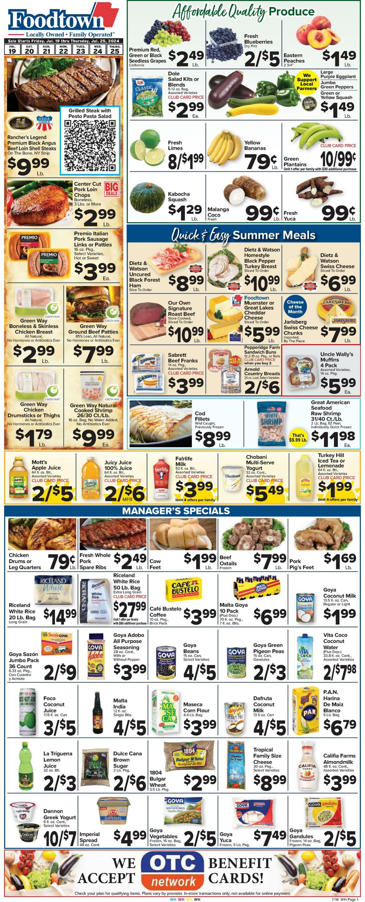 Weekly ad Food Town 07/19/2024 - 07/25/2024