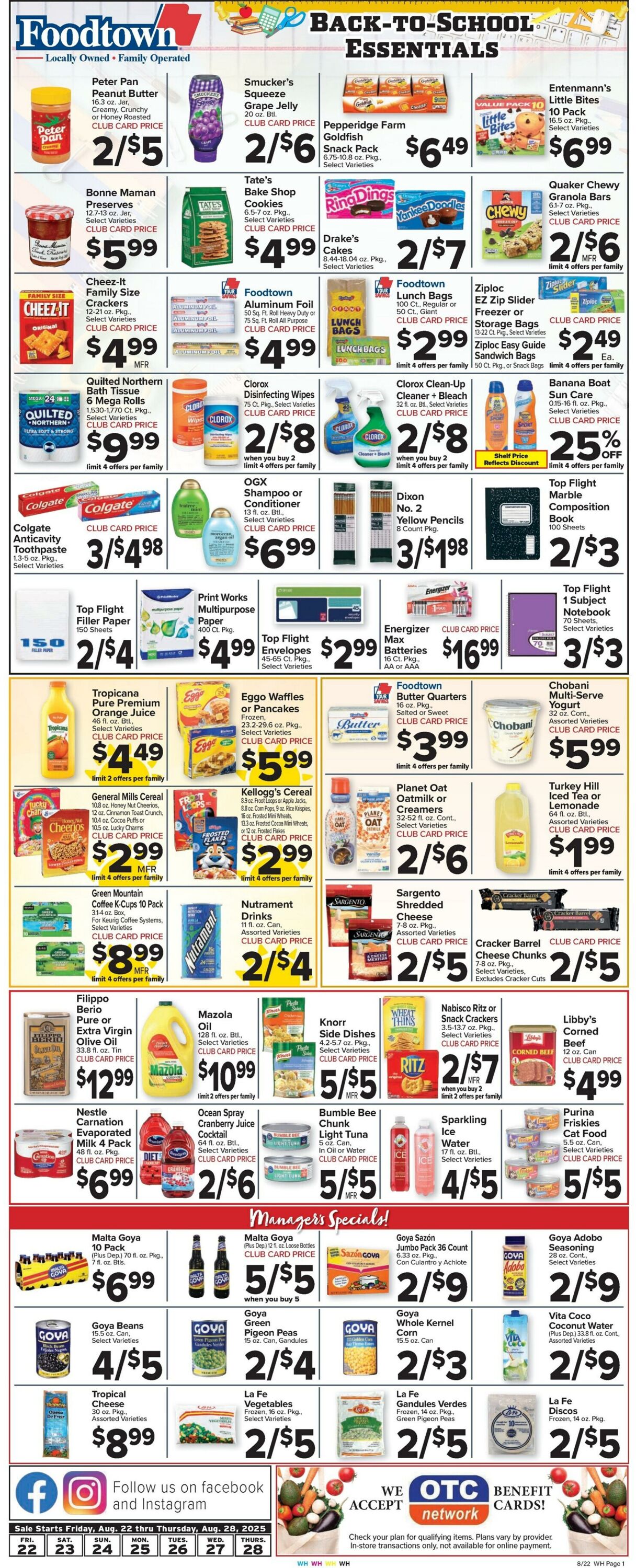 Weekly ad Food Town 08/22/2025 - 08/28/2025