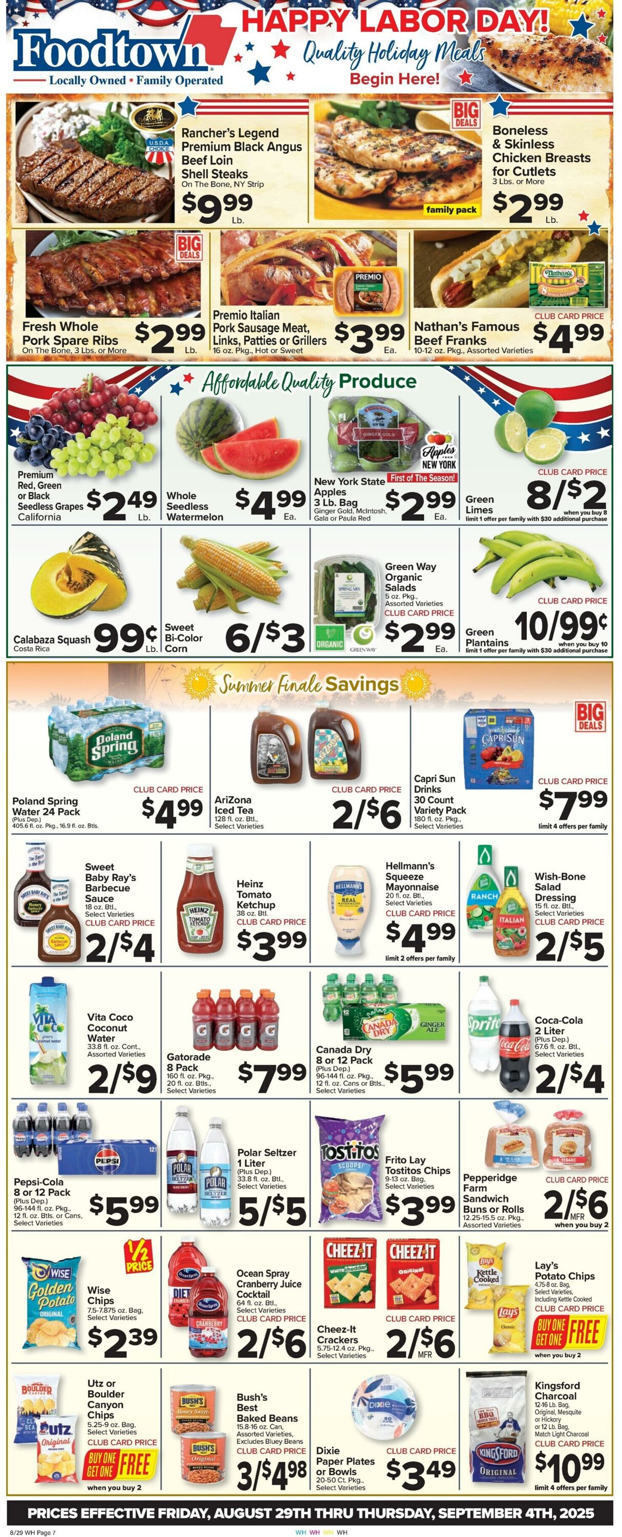 Weekly ad Food Town 08/29/2025 - 09/04/2025