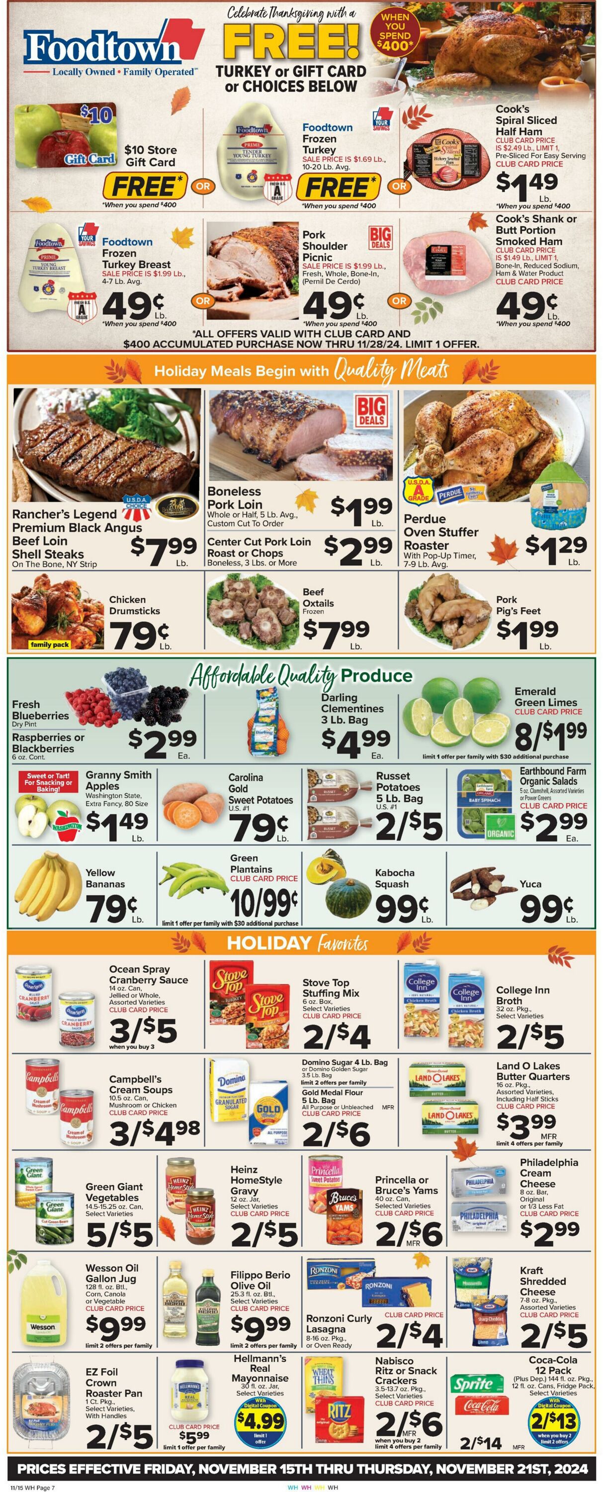 Weekly ad Food Town 11/15/2024 - 11/21/2024