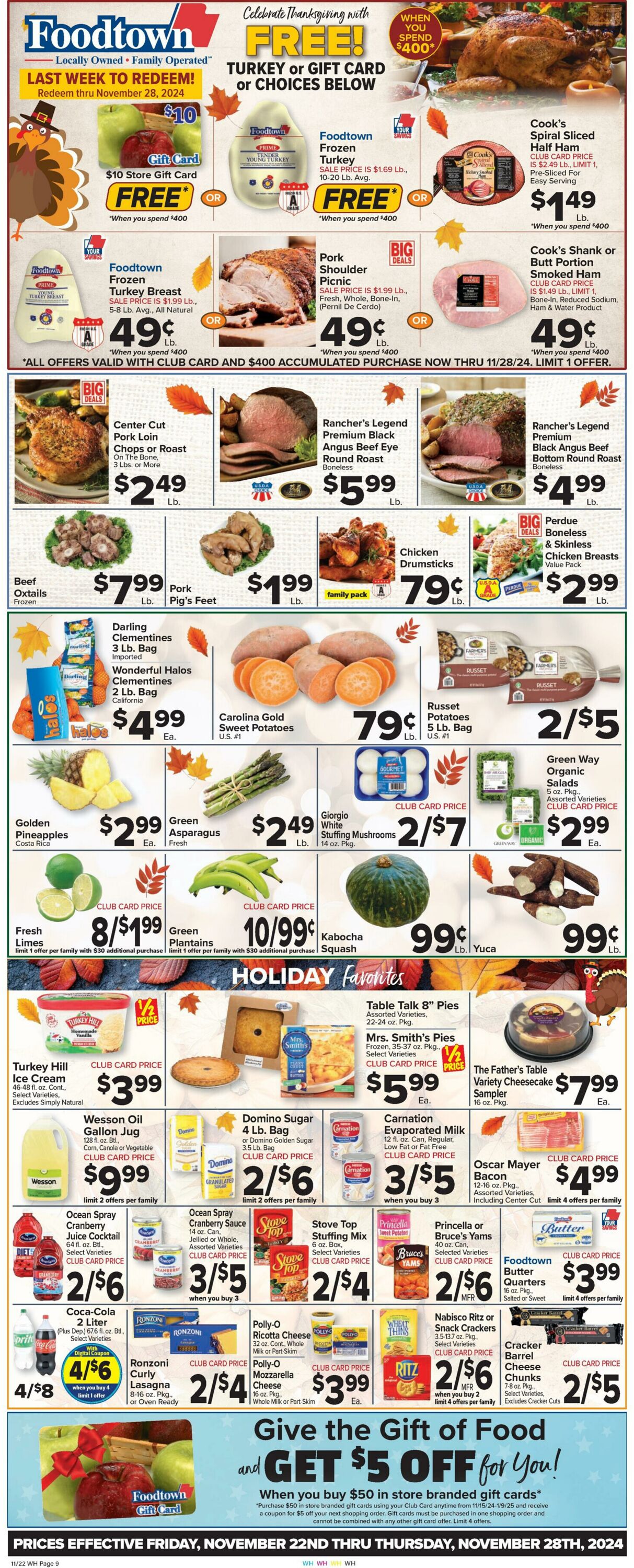 Weekly ad Food Town 11/22/2024 - 11/28/2024