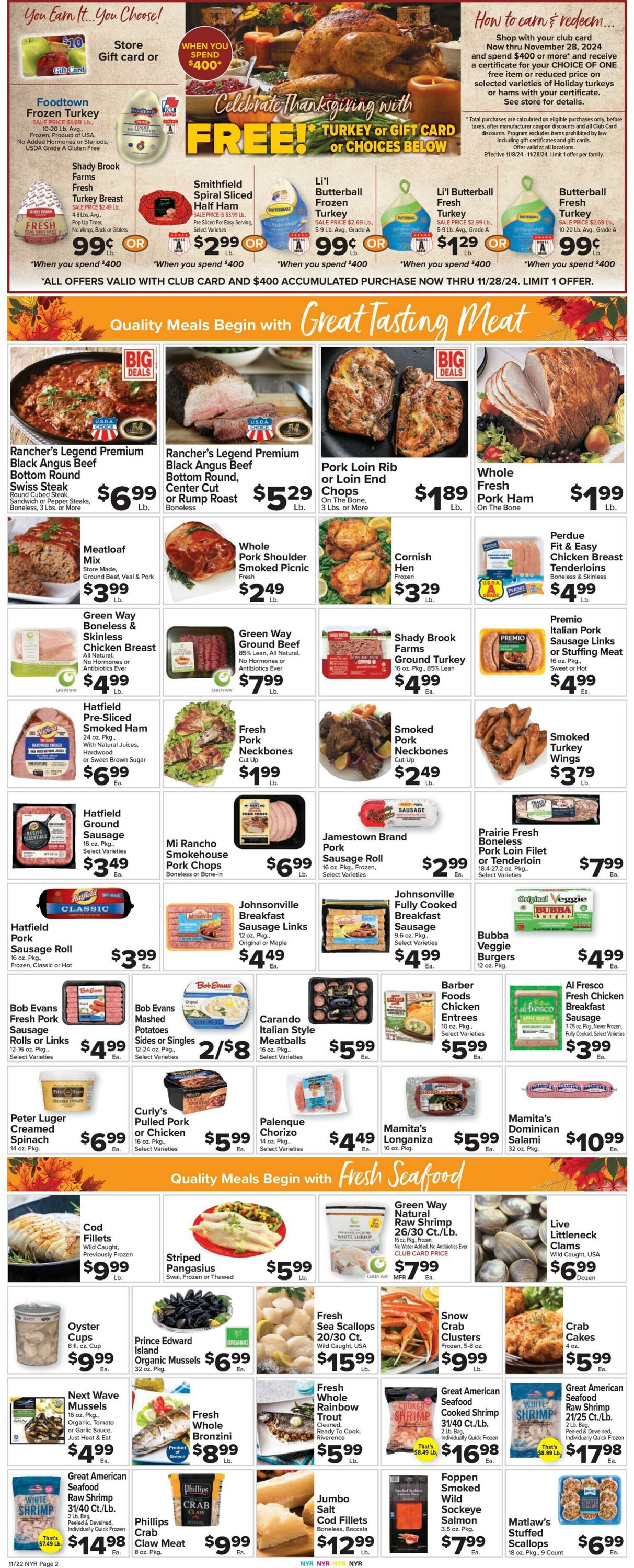 Weekly ad Food Town 11/22/2024 - 11/28/2024