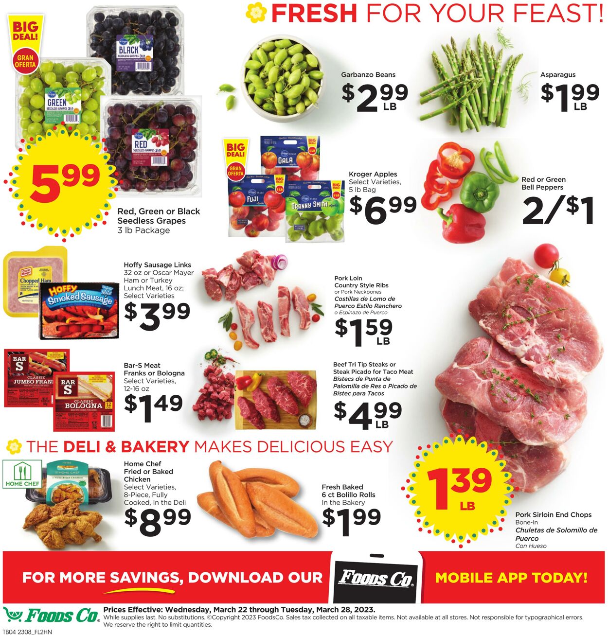 Weekly ad Foods Co 03/22/2023 - 03/28/2023