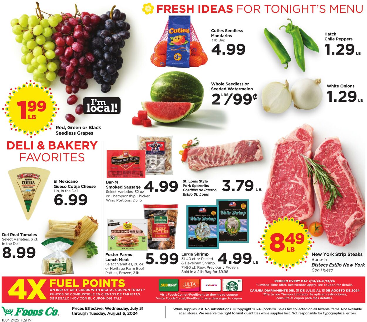 Weekly ad Foods Co 07/31/2024 - 08/06/2024