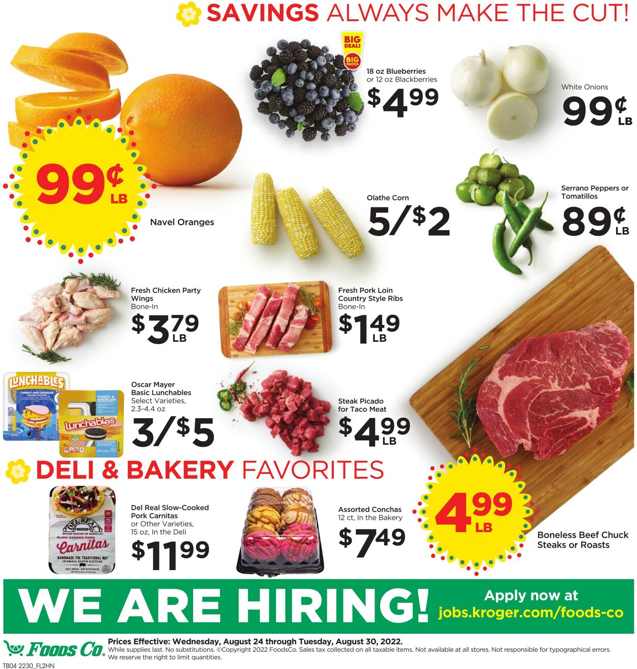 Weekly ad Foods Co 08/24/2022 - 08/30/2022