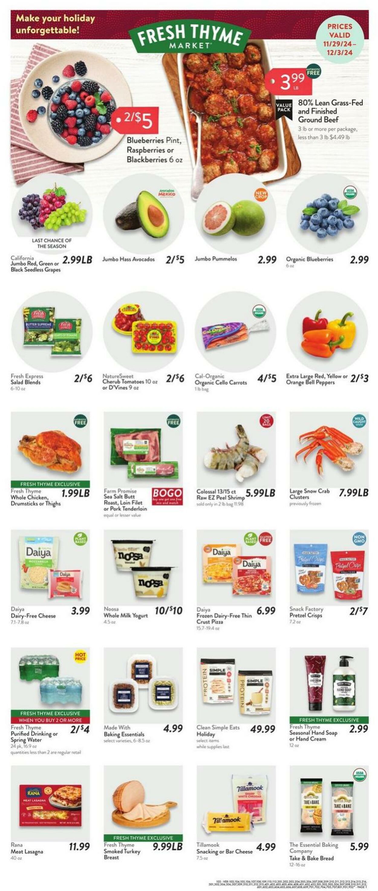 Weekly ad Fresh Thyme 11/29/2024 - 12/03/2024