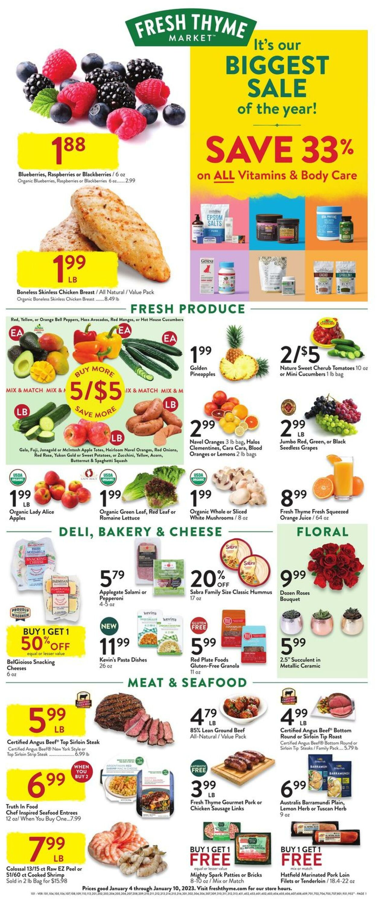 Weekly ad Fresh Thyme 01/04/2023 - 01/10/2023
