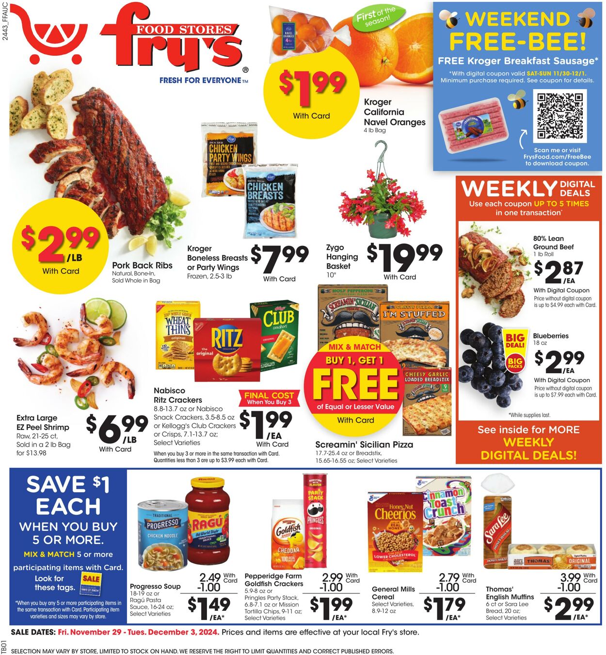 Weekly ad Fry's 11/29/2024 - 12/03/2024