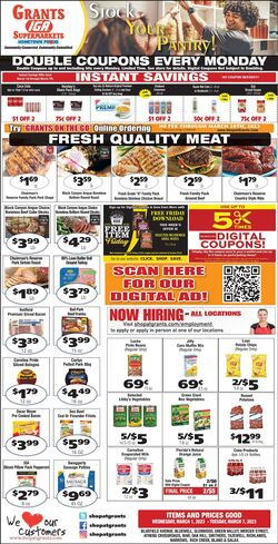 Weekly ad Grant's Supermarkets 03/01/2023 - 03/07/2023