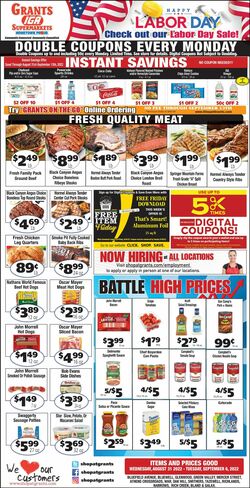 Weekly ad Grant's Supermarkets 08/31/2022-09/06/2022