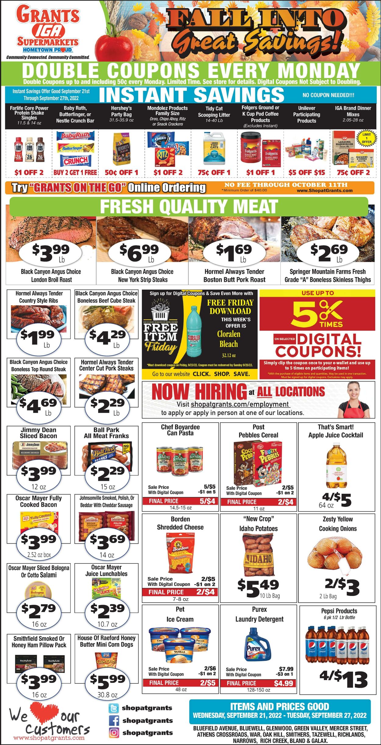 Weekly ad Grant's Supermarkets 09/21/2022 - 09/27/2022