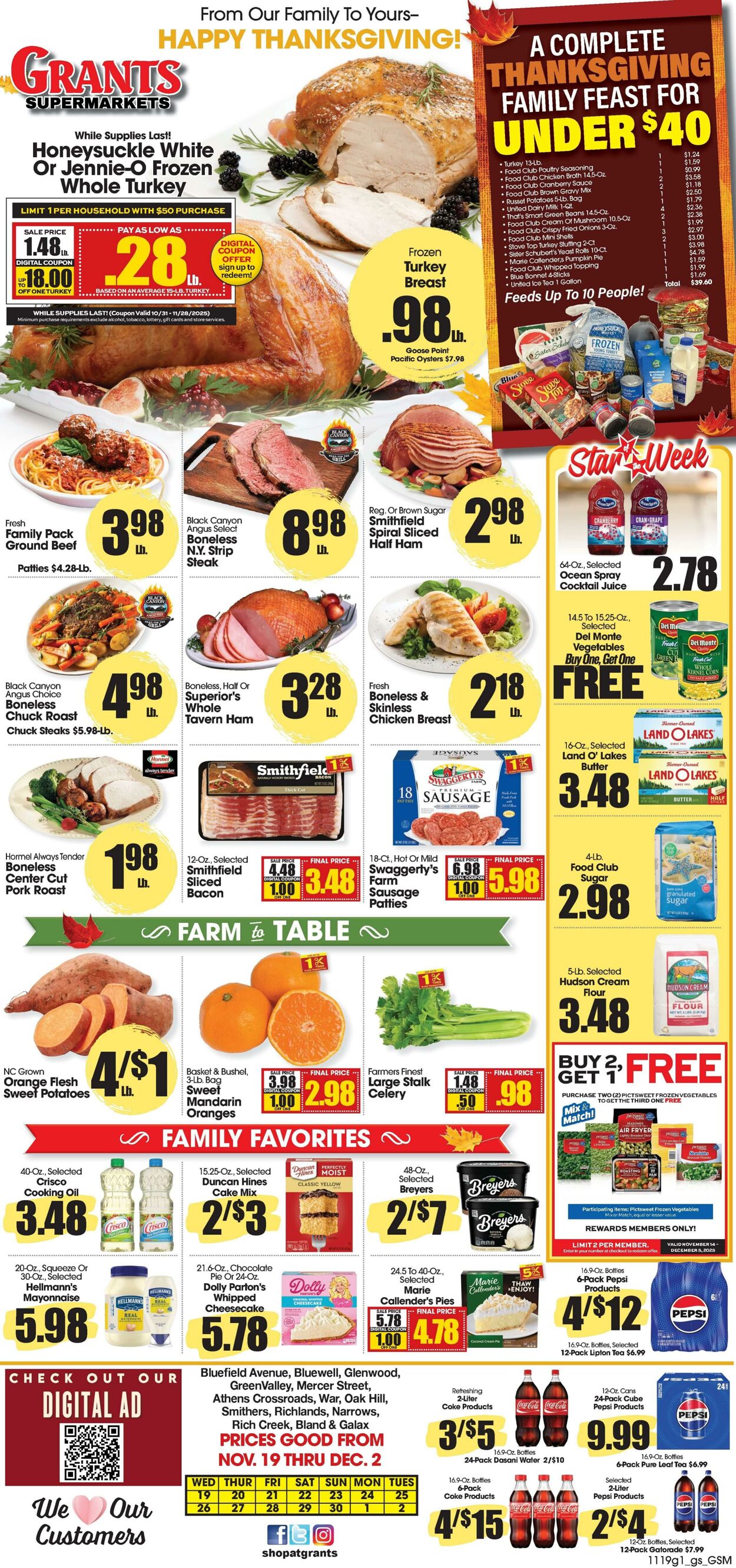 Weekly ad Grant's Supermarkets 11/19/2025 - 12/02/2025