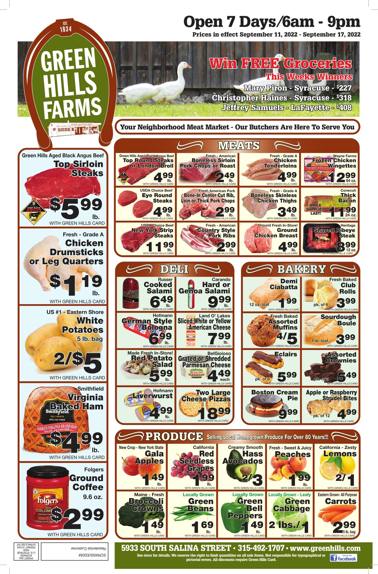 Weekly ad Green Hills Farms 09/11/2022 - 09/17/2022