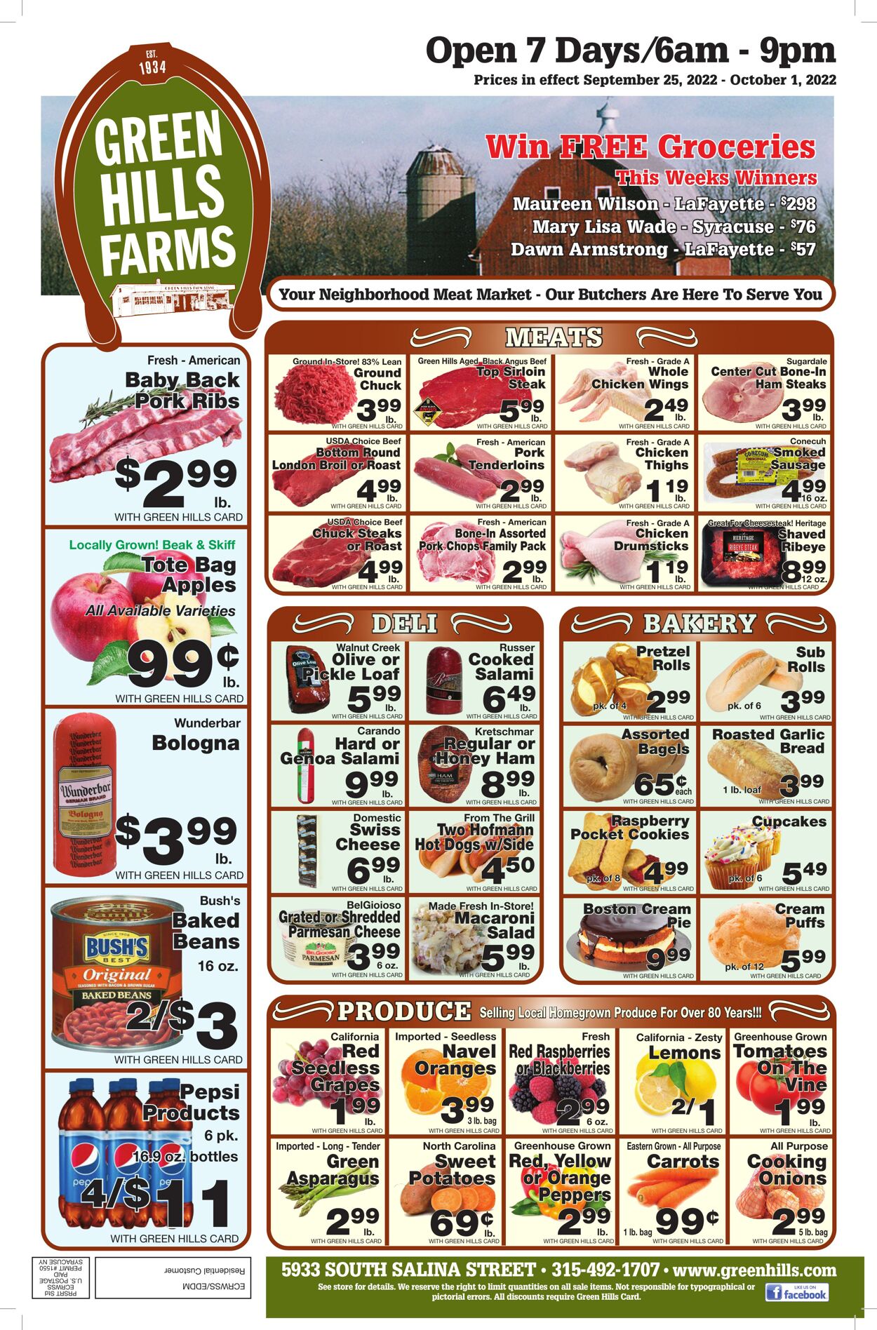 Weekly ad Green Hills Farms 09/25/2022 - 10/01/2022