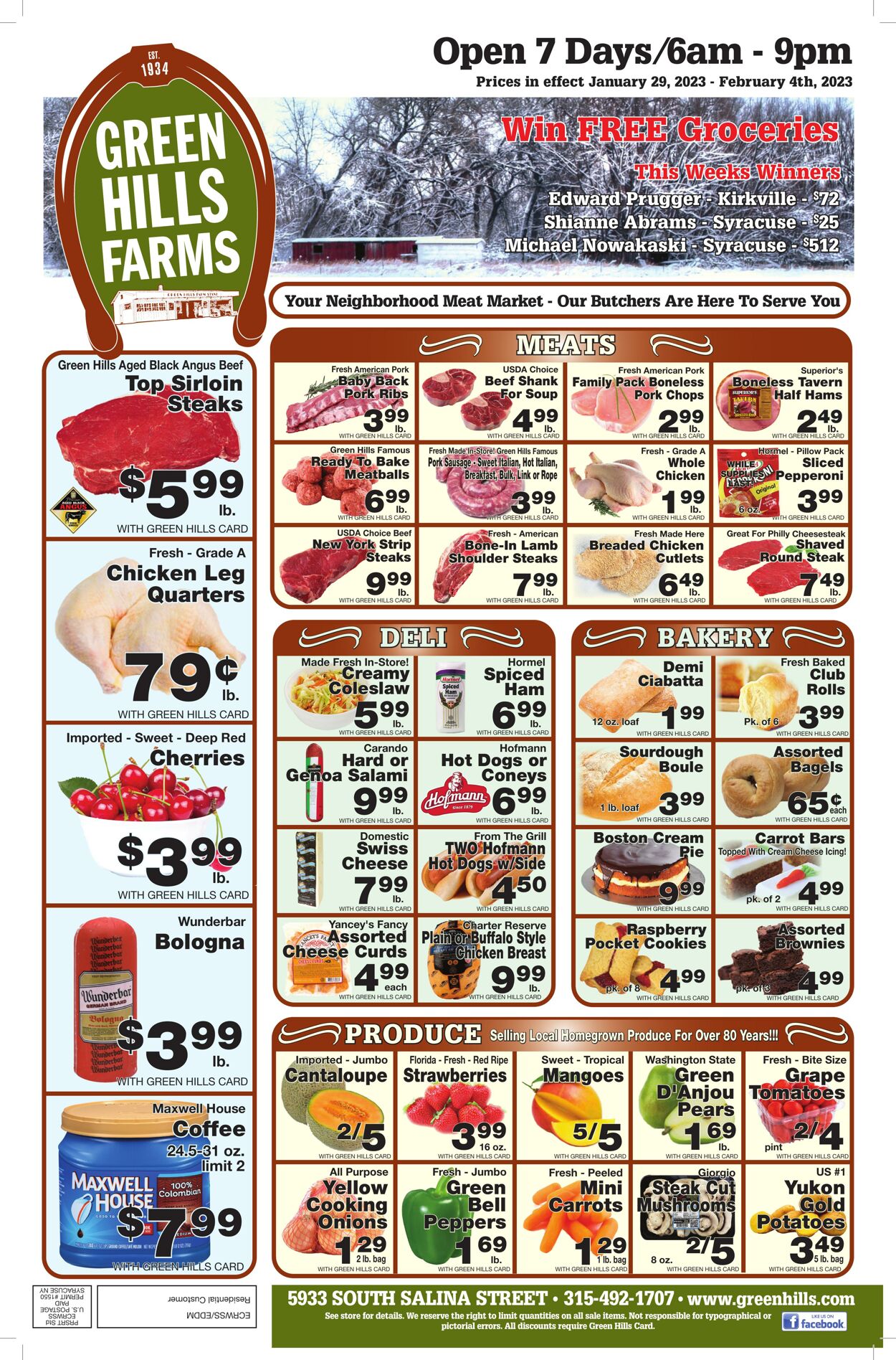 Weekly ad Green Hills Farms 01/29/2023 - 02/04/2023