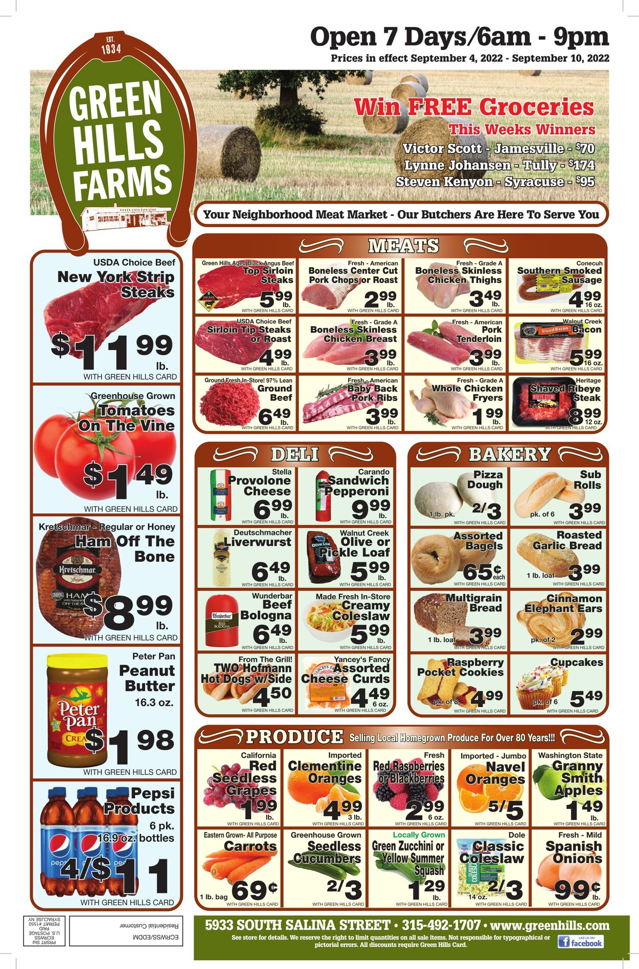 Weekly ad Green Hills Farms 09/04/2022 - 09/10/2022