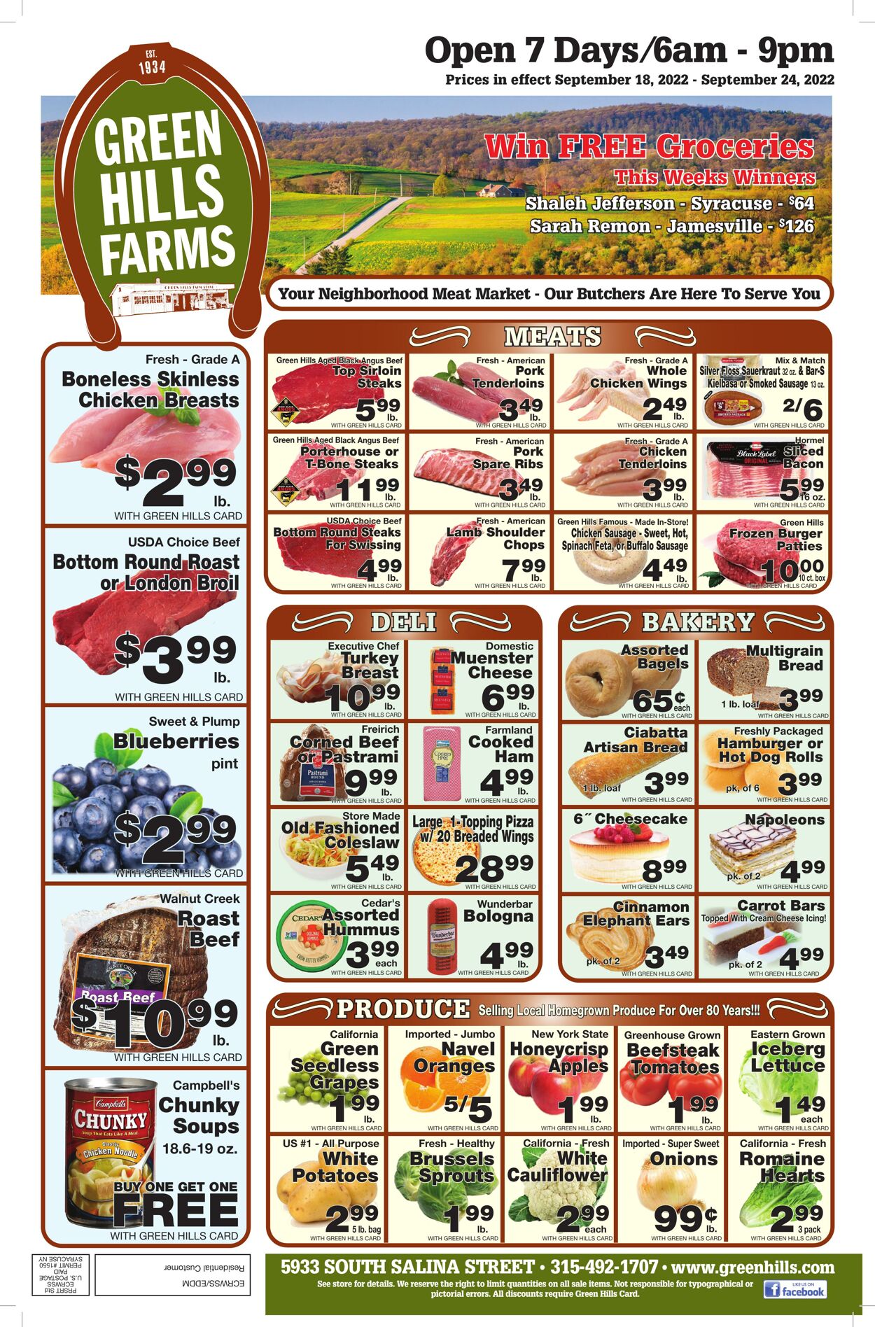 Weekly ad Green Hills Farms 09/18/2022 - 09/24/2022