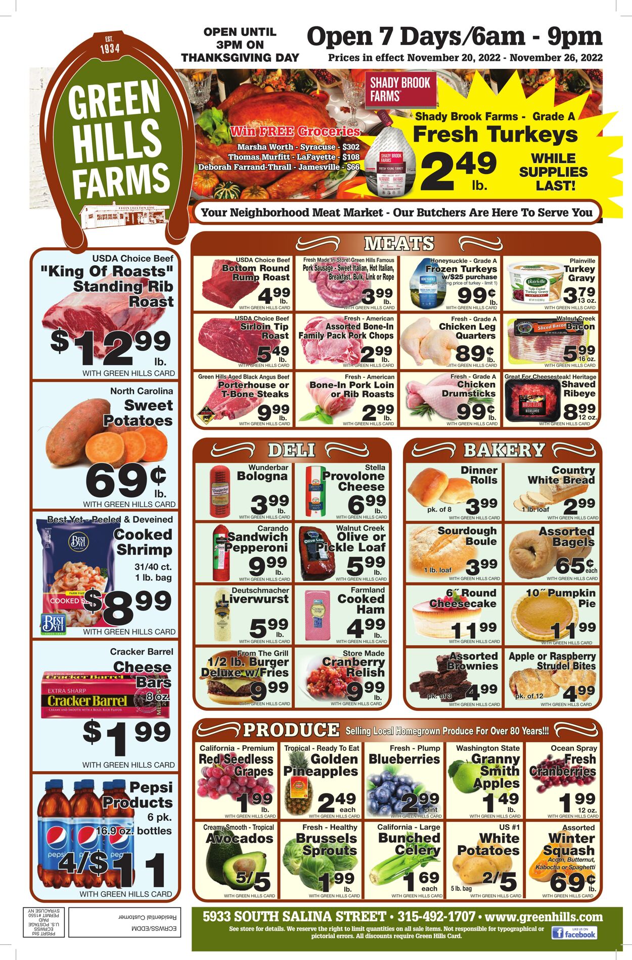 Weekly ad Green Hills Farms 11/20/2022 - 11/26/2022