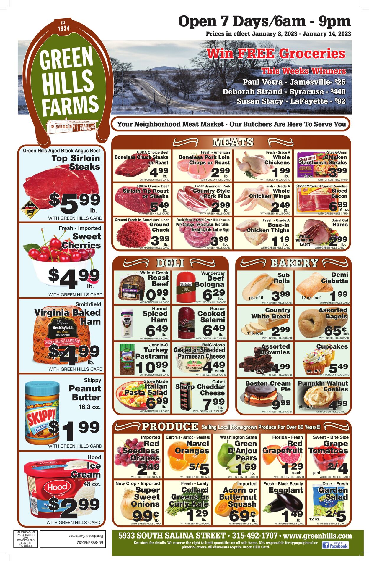 Weekly ad Green Hills Farms 01/08/2023 - 01/14/2023