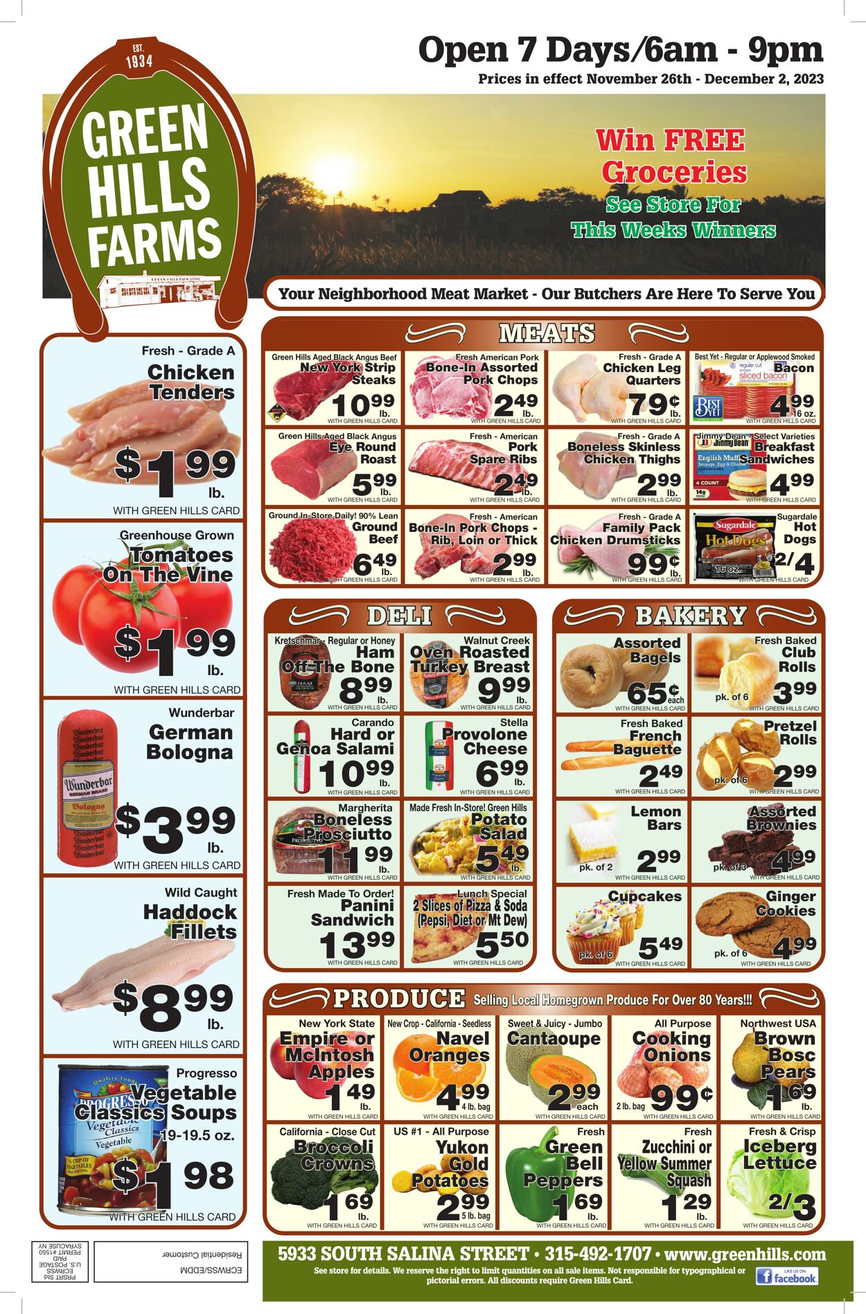 Weekly ad Green Hills Farms 11/26/2023 - 12/02/2023