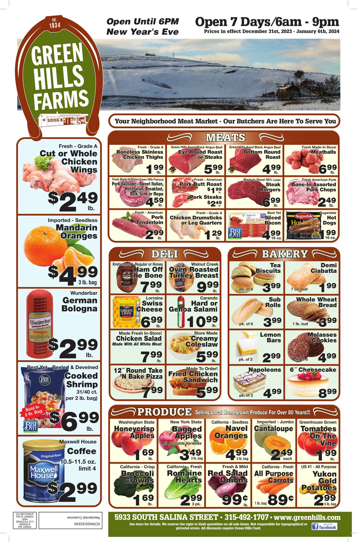 Weekly ad Green Hills Farms 12/31/2023 - 01/06/2024