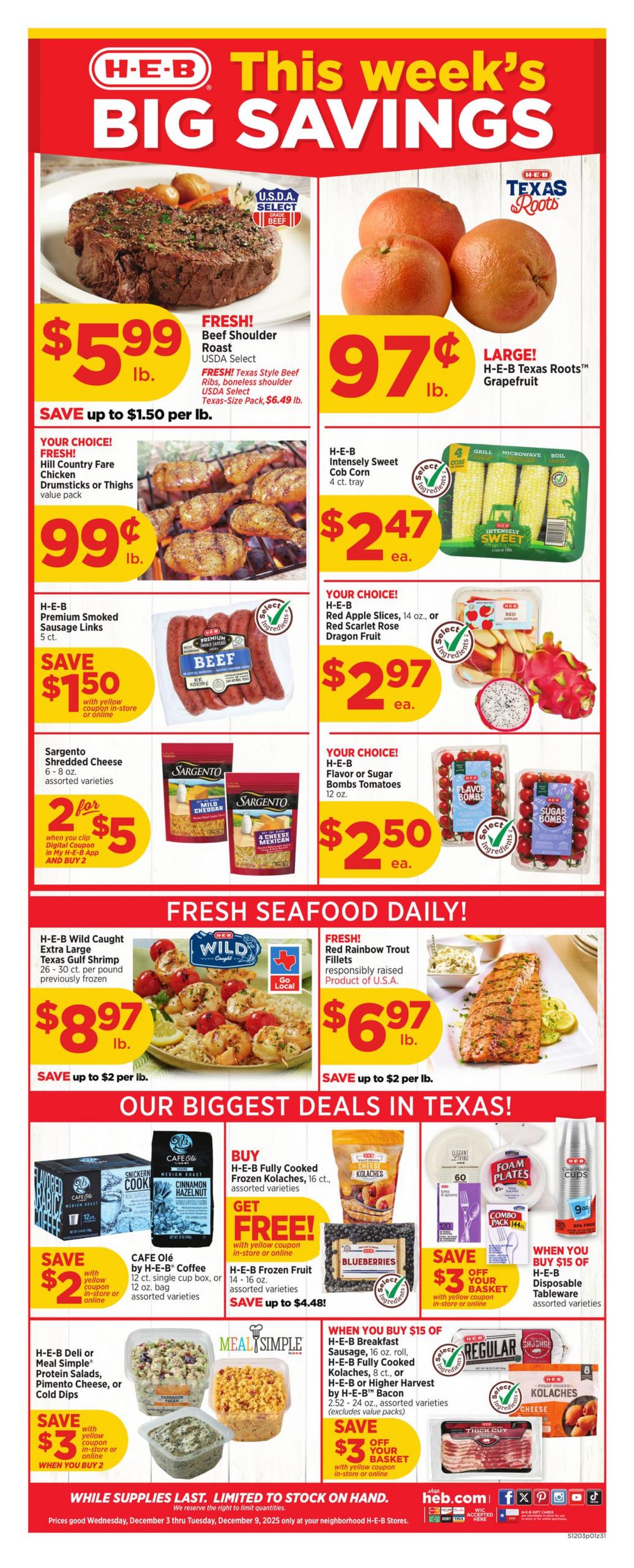Weekly ad H-E-B 12/03/2025 - 12/09/2025