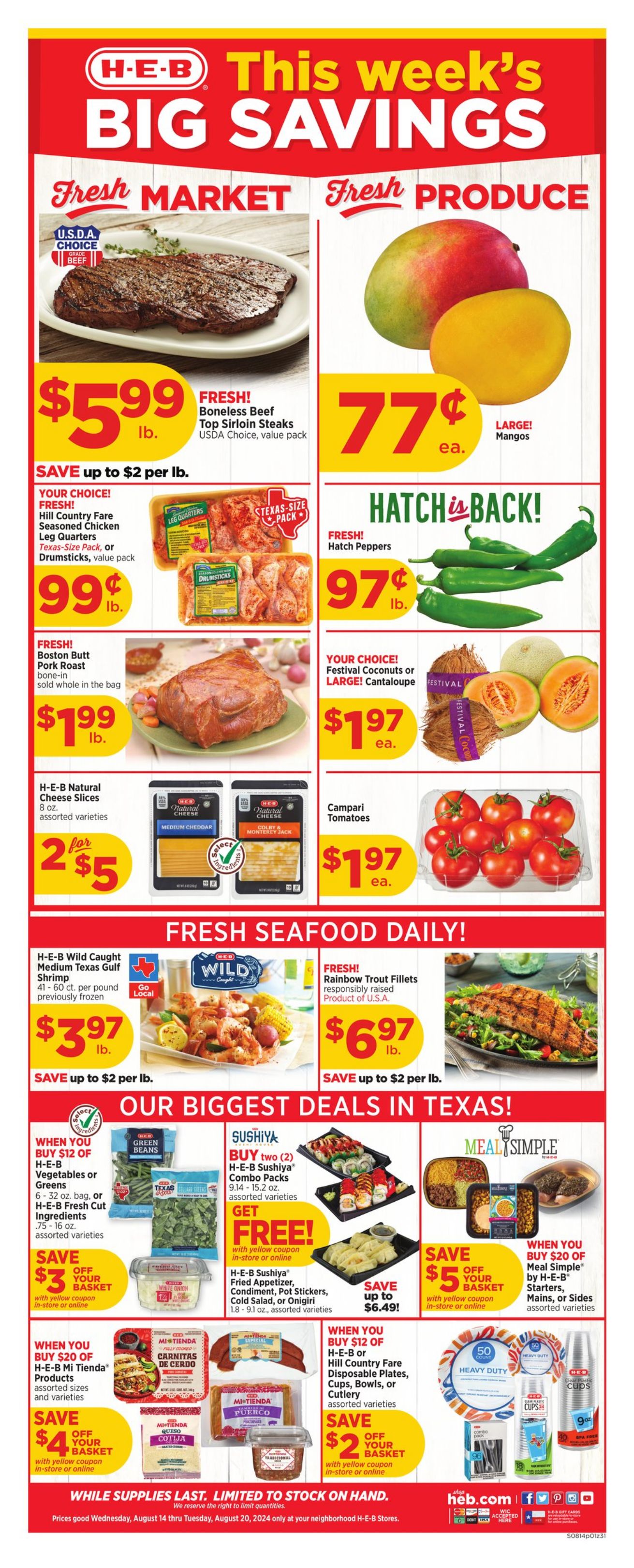 Weekly ad H-E-B 08/14/2024 - 08/20/2024