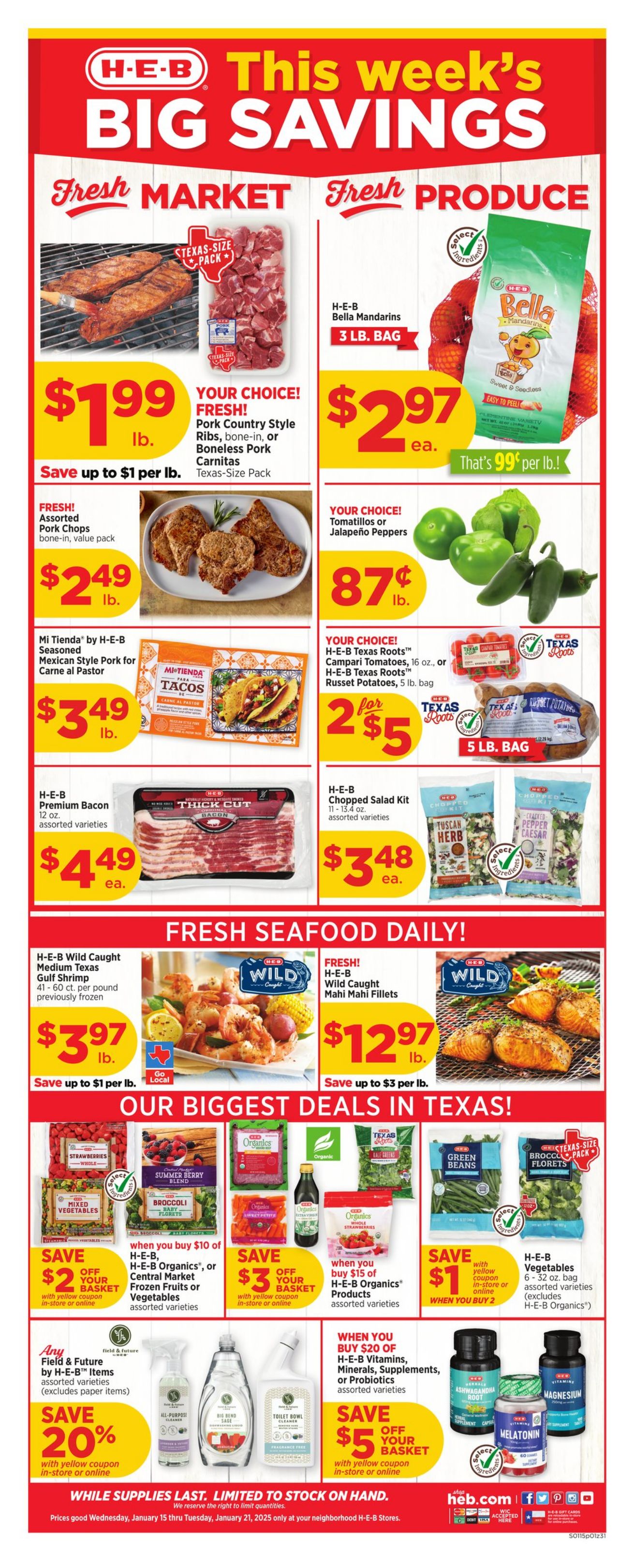 Weekly ad H-E-B 01/15/2025 - 01/21/2025